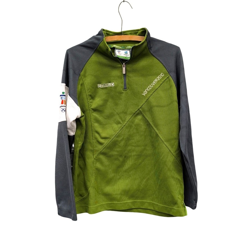 Elevate Vancouver 2010 Winter Olympics Quarter Zip Fleece Pullover Green Men's L